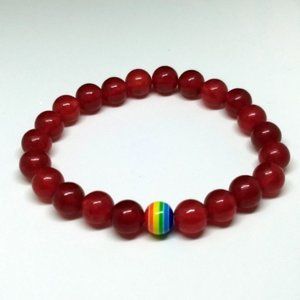 Jewelry - PRIDE BRACELET ❤️ Red w/ Rainbow Bead Cute Jewelry Jewelry - PRIDE BRACELET ❤️ Red w/ Rainbow Bead Cute Jewelry